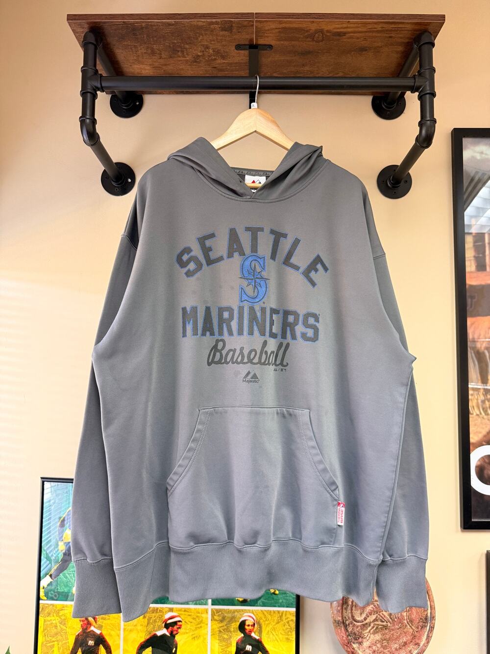 Y2K Seattle Mariners Vintage Majestic Therma Base MLB Baseball Hoodie Lee Sport